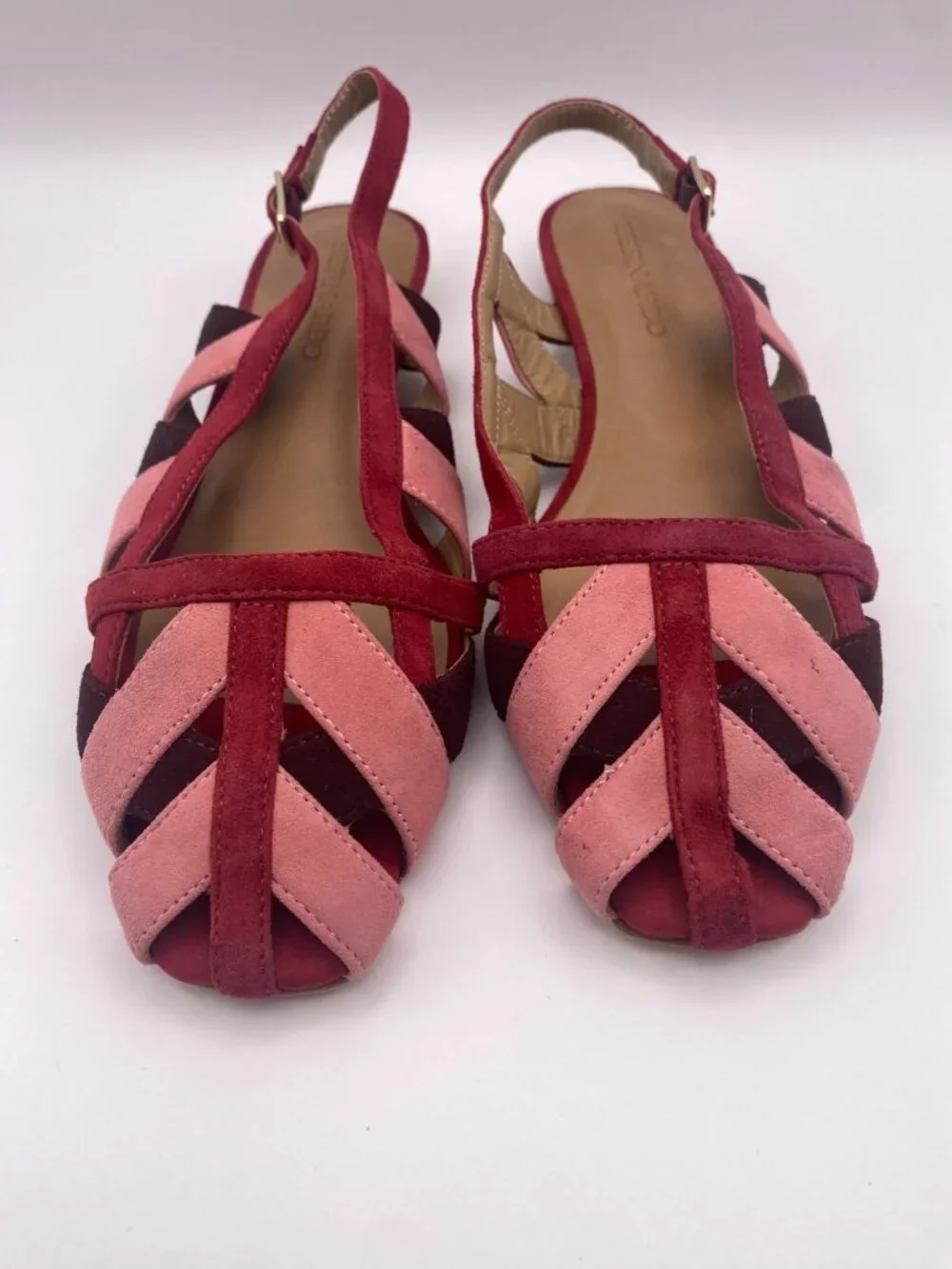 Bernardo Footwear Women Glinda Red Suede Slingback Flat Sz 6.5